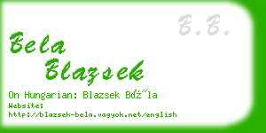bela blazsek business card